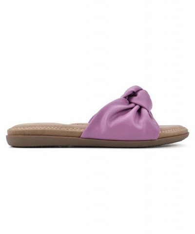 Women's Fanciful Slide Comfort Sandal Purple $24.19 Shoes