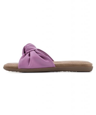 Women's Fanciful Slide Comfort Sandal Purple $24.19 Shoes