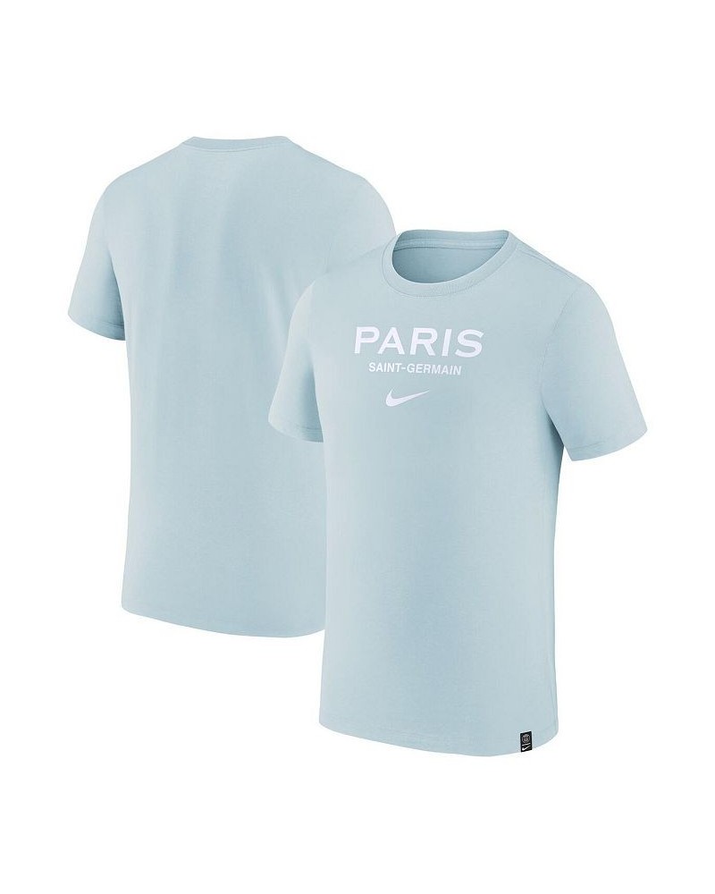 Men's Light Blue Paris Saint-Germain Swoosh T-shirt $17.20 T-Shirts