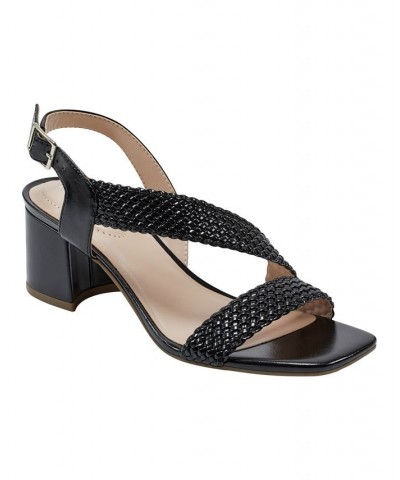 Women's Mizzys Slip On Square Toe Dress Sandals Black $48.06 Shoes