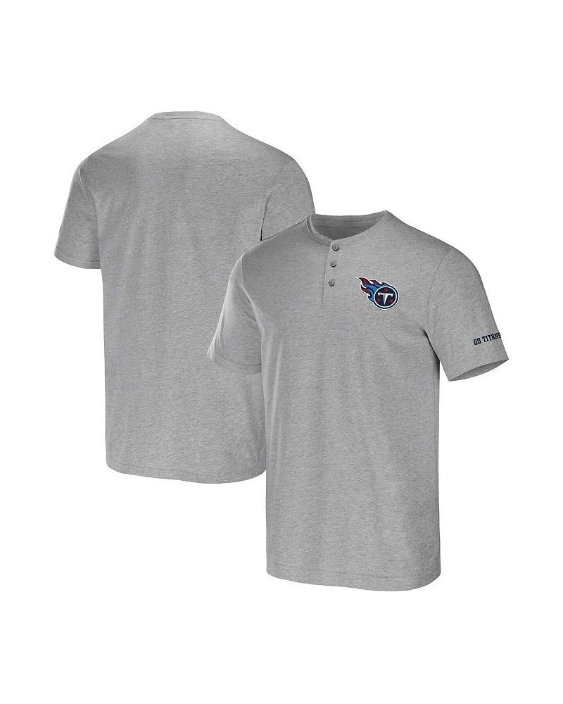 Men's NFL x Darius Rucker Collection by Heather Gray Tennessee Titans Henley T-shirt $19.36 T-Shirts