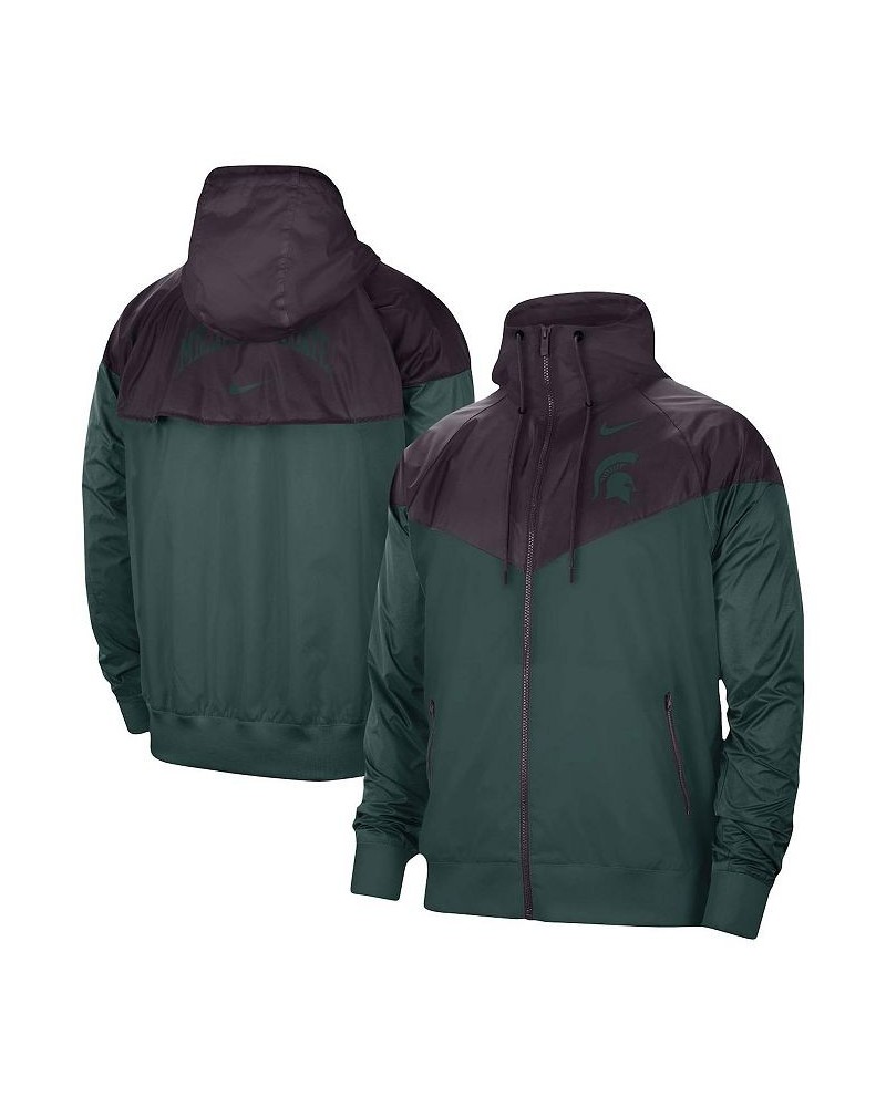 Men's Charcoal, Green Michigan State Spartans Windrunner Raglan Full-Zip Jacket $54.05 Jackets