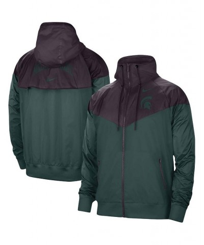 Men's Charcoal, Green Michigan State Spartans Windrunner Raglan Full-Zip Jacket $54.05 Jackets