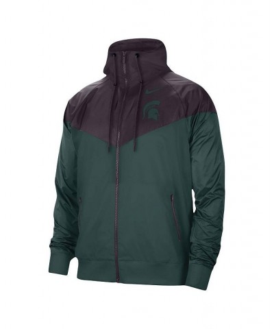 Men's Charcoal, Green Michigan State Spartans Windrunner Raglan Full-Zip Jacket $54.05 Jackets