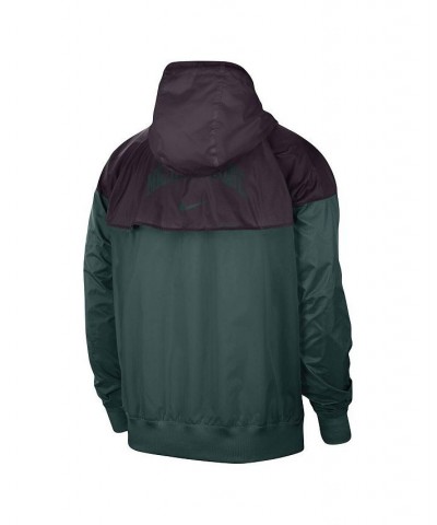 Men's Charcoal, Green Michigan State Spartans Windrunner Raglan Full-Zip Jacket $54.05 Jackets