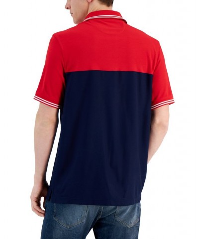 Men's Sporty Stripe Polo Shirt Red $17.28 Polo Shirts