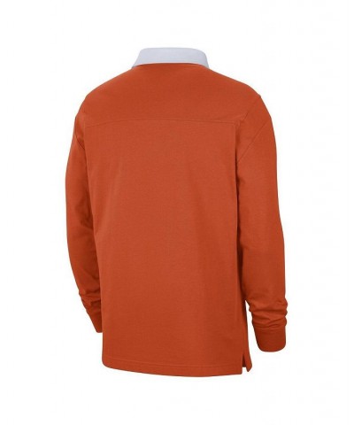 Men's Orange Clemson Tigers Striped Long Sleeve Polo Shirt $28.00 Polo Shirts