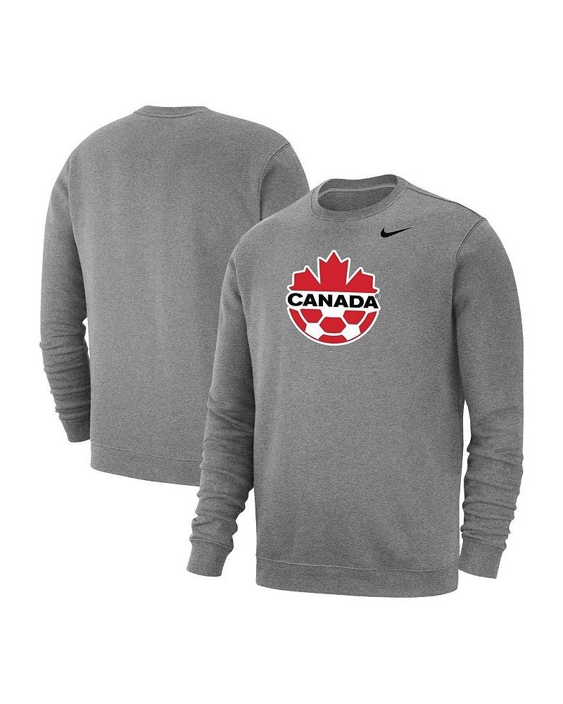 Men's Heather Gray Canada Soccer Fleece Pullover Sweatshirt $40.49 Sweatshirt