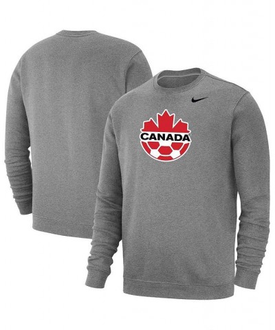 Men's Heather Gray Canada Soccer Fleece Pullover Sweatshirt $40.49 Sweatshirt