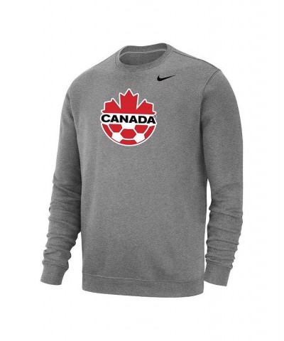 Men's Heather Gray Canada Soccer Fleece Pullover Sweatshirt $40.49 Sweatshirt