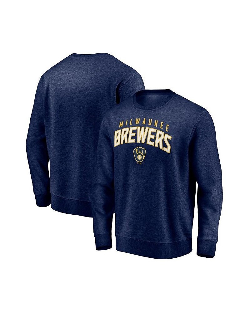 Men's Branded Navy Milwaukee Brewers Gametime Arch Pullover Sweatshirt $32.20 Sweatshirt