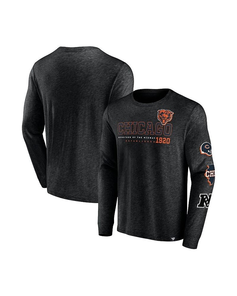 Men's Branded Heather Black Chicago Bears High Whip Pitcher Long Sleeve T-shirt $25.49 T-Shirts