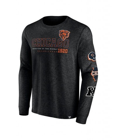 Men's Branded Heather Black Chicago Bears High Whip Pitcher Long Sleeve T-shirt $25.49 T-Shirts