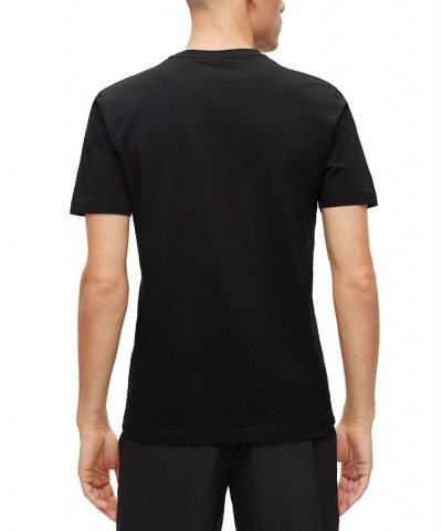 BOSS Men's Stretch-Cotton Artwork Circular Logo T-shirt Black $42.24 T-Shirts