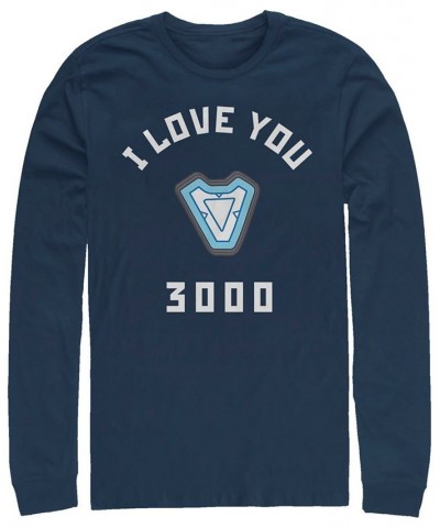 Marvel Men's Avengers Endgame Core Reactor I Love You 3000, Long Sleeve T-shirt Blue $23.59 T-Shirts