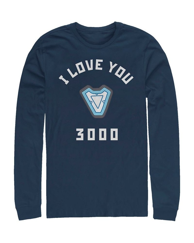 Marvel Men's Avengers Endgame Core Reactor I Love You 3000, Long Sleeve T-shirt Blue $23.59 T-Shirts