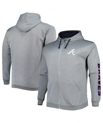 Men's Ash Atlanta Braves Big and Tall Pullover Hoodie $40.85 Sweatshirt