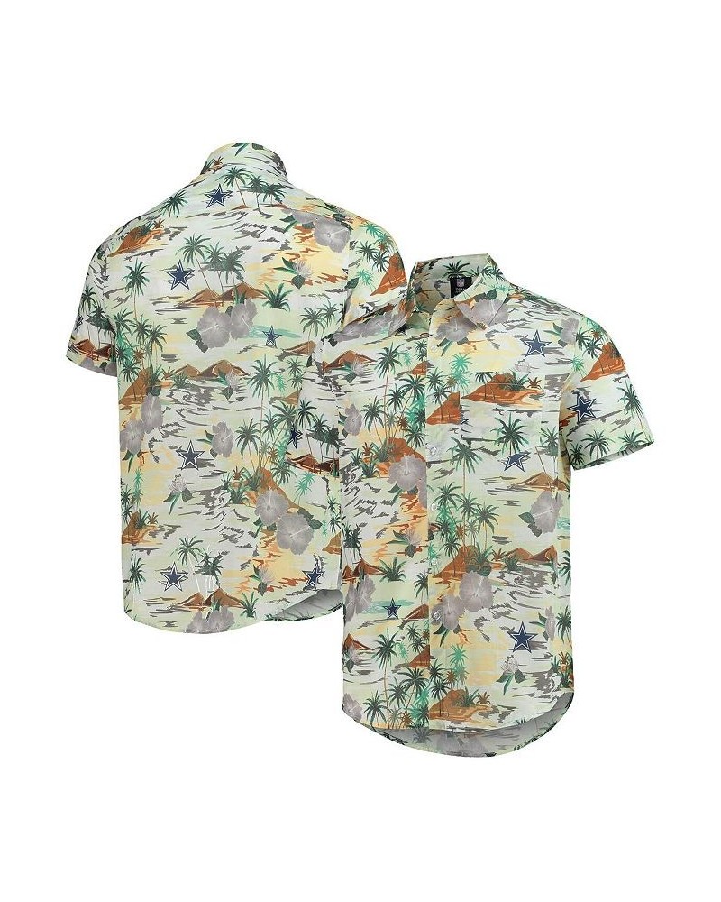 Men's Tan Dallas Cowboys Paradise Floral Button-Up Shirt $40.80 Shirts