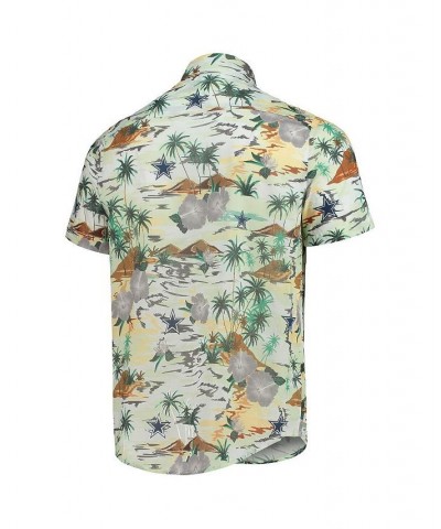 Men's Tan Dallas Cowboys Paradise Floral Button-Up Shirt $40.80 Shirts