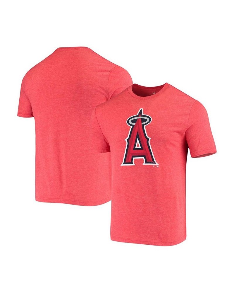 Men's Red Los Angeles Angels Weathered Official Logo Tri-Blend T-shirt $23.39 T-Shirts