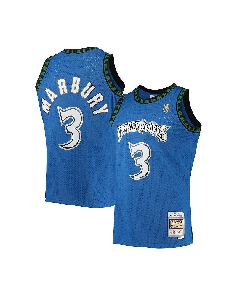 Men's Stephon Marbury Blue Minnesota Timberwolves 1996-97 Hardwood Classics Swingman Jersey $62.35 Jersey