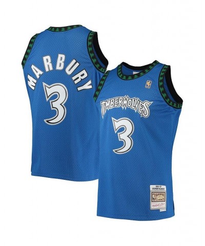 Men's Stephon Marbury Blue Minnesota Timberwolves 1996-97 Hardwood Classics Swingman Jersey $62.35 Jersey