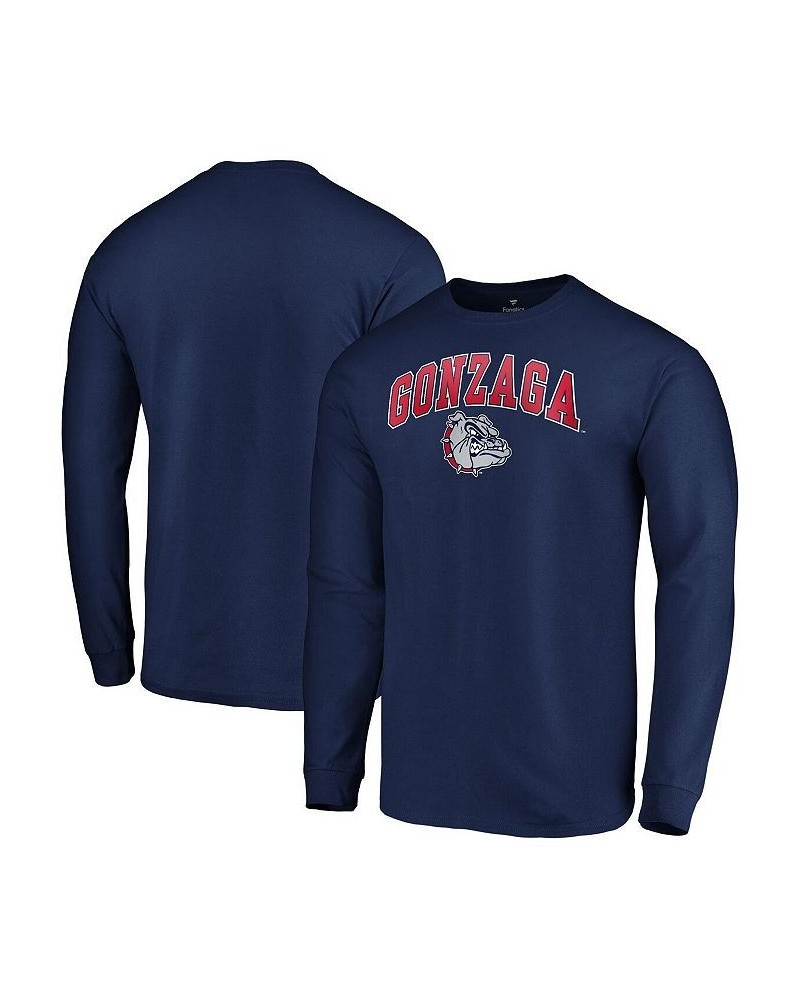 Men's Branded Navy Gonzaga Bulldogs Campus Long Sleeve T-shirt $14.81 T-Shirts