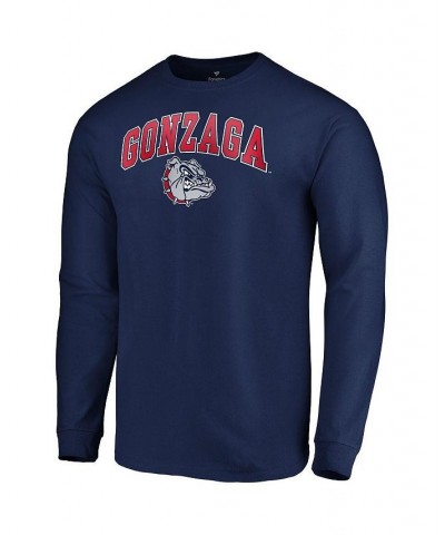 Men's Branded Navy Gonzaga Bulldogs Campus Long Sleeve T-shirt $14.81 T-Shirts