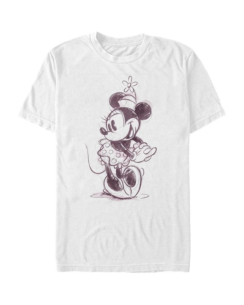 Men's Sketchy Minnie Short Sleeve T-Shirt White $14.35 T-Shirts