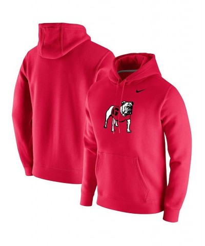 Men's Red Georgia Bulldogs Vintage-Like School Logo Pullover Hoodie $40.80 Sweatshirt