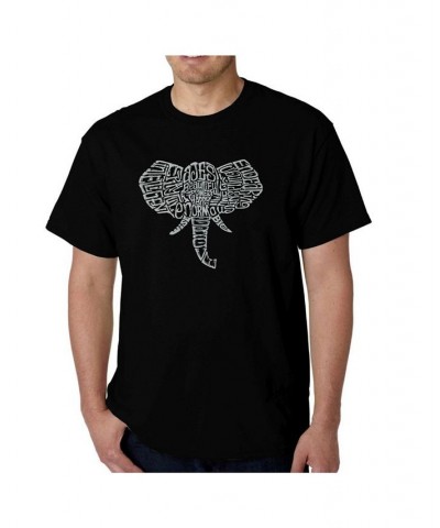 Mens Word Art T-Shirt - Elephant Tusks Black $15.40 T-Shirts