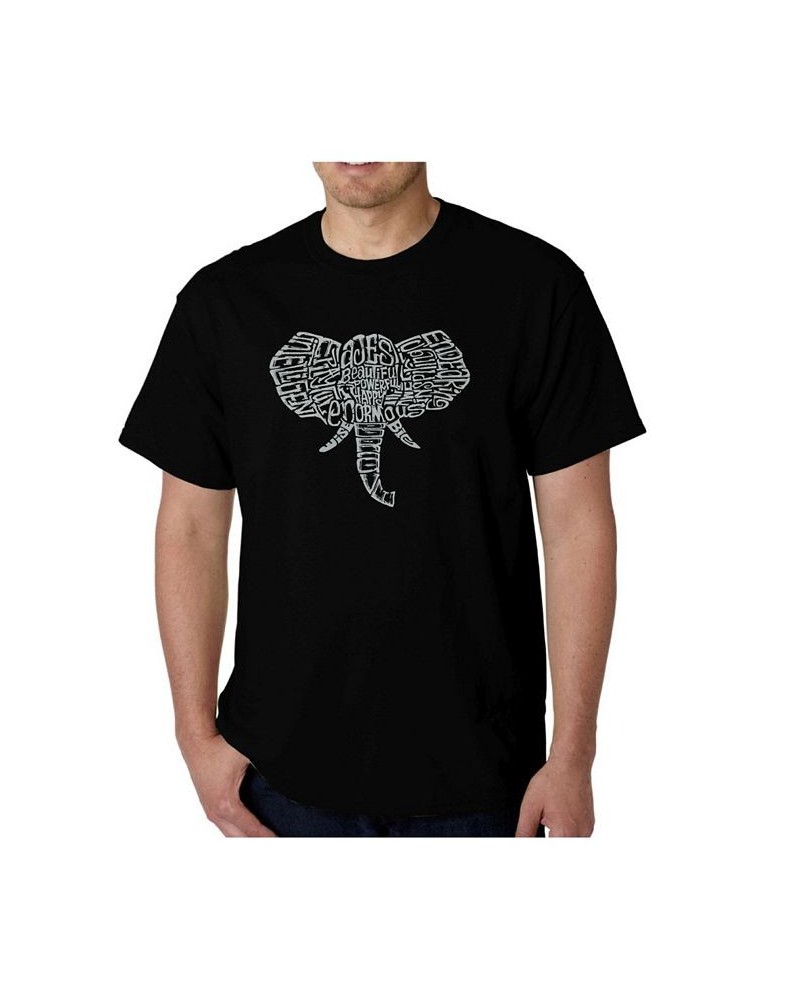 Mens Word Art T-Shirt - Elephant Tusks Black $15.40 T-Shirts