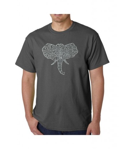 Mens Word Art T-Shirt - Elephant Tusks Black $15.40 T-Shirts