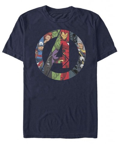 Men's Avengers Heroes Icon Short Sleeve Crew T-shirt Blue $14.00 T-Shirts