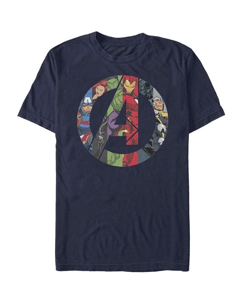 Men's Avengers Heroes Icon Short Sleeve Crew T-shirt Blue $14.00 T-Shirts