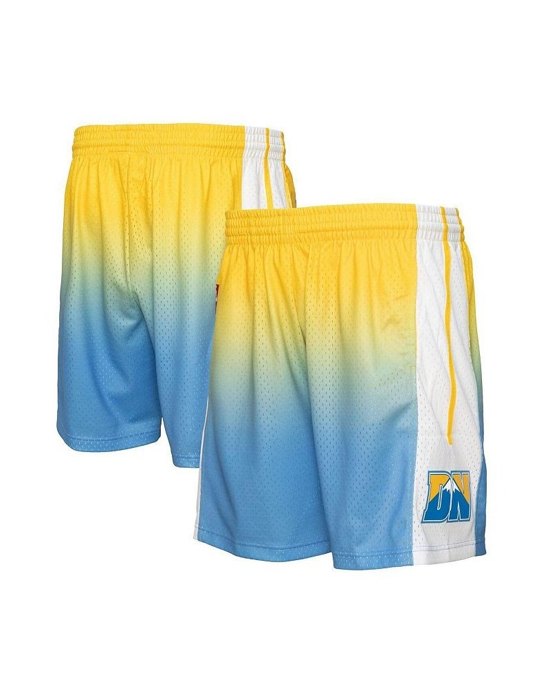 Men's Yellow and Blue Denver Nuggets 2006/07 Hardwood Classics Fadeaway Reload 3.0 Swingman Shorts $49.49 Shorts