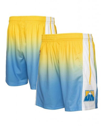 Men's Yellow and Blue Denver Nuggets 2006/07 Hardwood Classics Fadeaway Reload 3.0 Swingman Shorts $49.49 Shorts