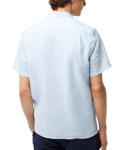 Men's Regular-Fit Logo Linen Shirt Blue $51.15 Shirts