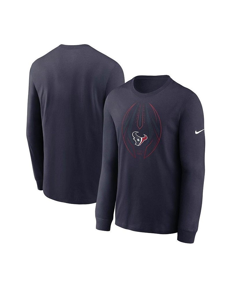 Men's Navy Houston Texans Legend Icon Performance Long Sleeve T-shirt $25.00 T-Shirts