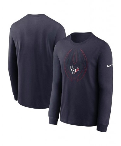 Men's Navy Houston Texans Legend Icon Performance Long Sleeve T-shirt $25.00 T-Shirts