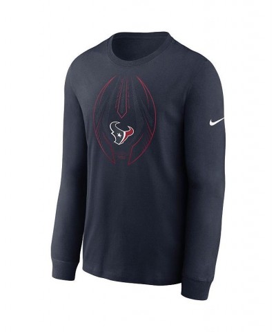 Men's Navy Houston Texans Legend Icon Performance Long Sleeve T-shirt $25.00 T-Shirts