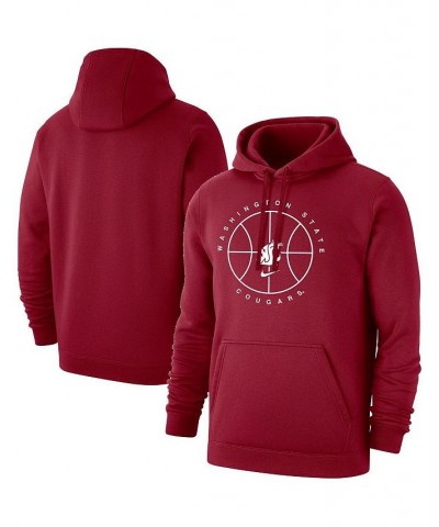 Men's Crimson Washington State Cougars Basketball Icon Club Fleece Pullover Hoodie $39.95 Sweatshirt