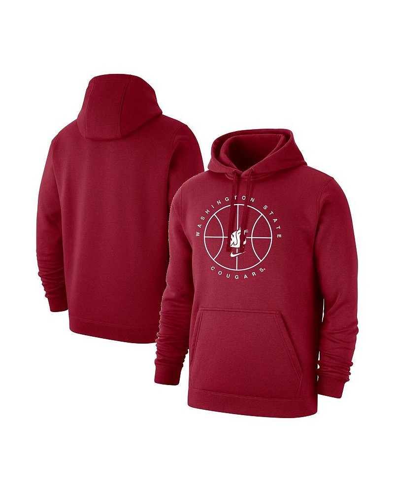 Men's Crimson Washington State Cougars Basketball Icon Club Fleece Pullover Hoodie $39.95 Sweatshirt