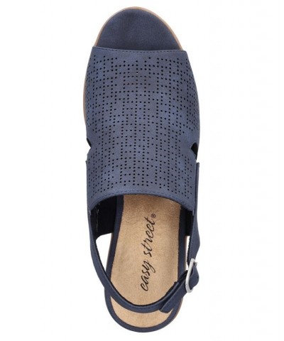 Women's Zelma Heeled Sandals Navy $30.00 Shoes