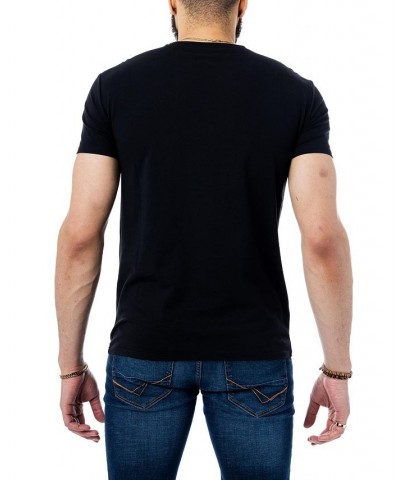 Men's Three Skulls Rhinestone T-shirt Black $21.60 T-Shirts