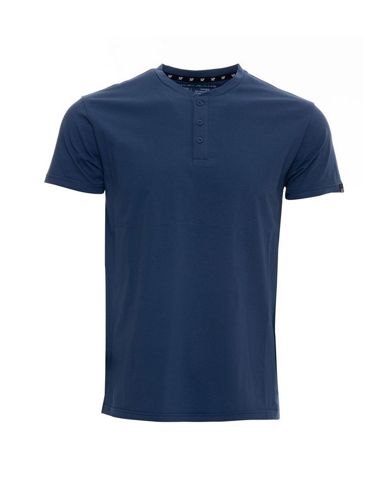 Men's Basic Henley Neck Short Sleeve T-shirt PD21 $17.39 T-Shirts