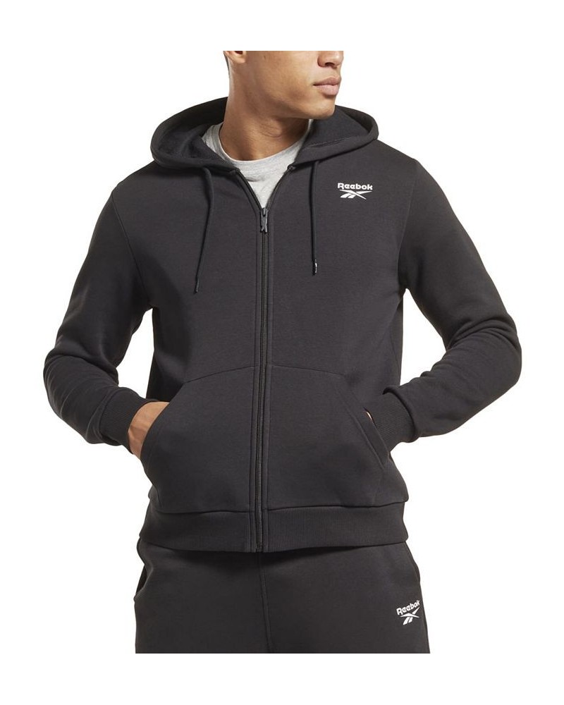 Men's Identity Fleece Chest Logo Full-Zip Hoodie Black $28.05 Sweatshirt