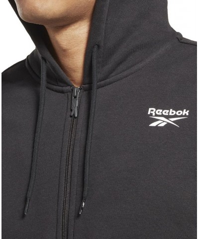 Men's Identity Fleece Chest Logo Full-Zip Hoodie Black $28.05 Sweatshirt