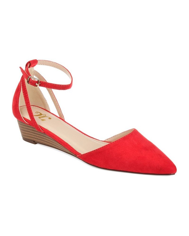 Women's Arkie Sliver Wedges Red $35.20 Shoes