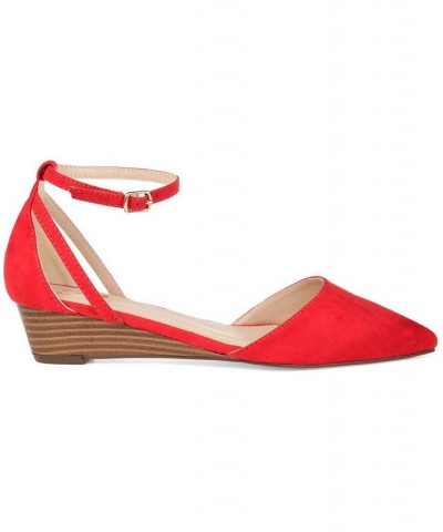 Women's Arkie Sliver Wedges Red $35.20 Shoes